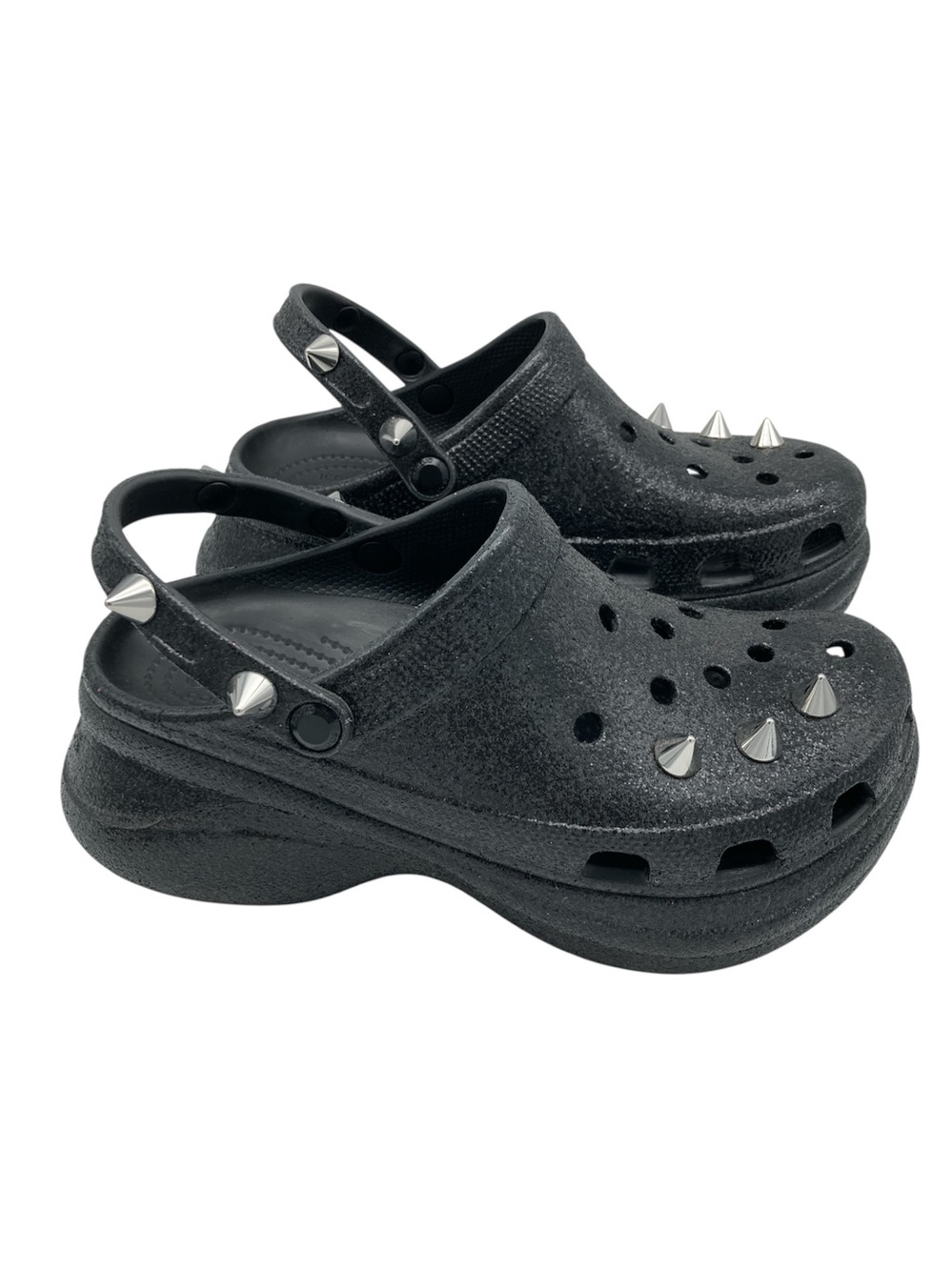 Crocs Bae Platform Spiked Glitter Clogs